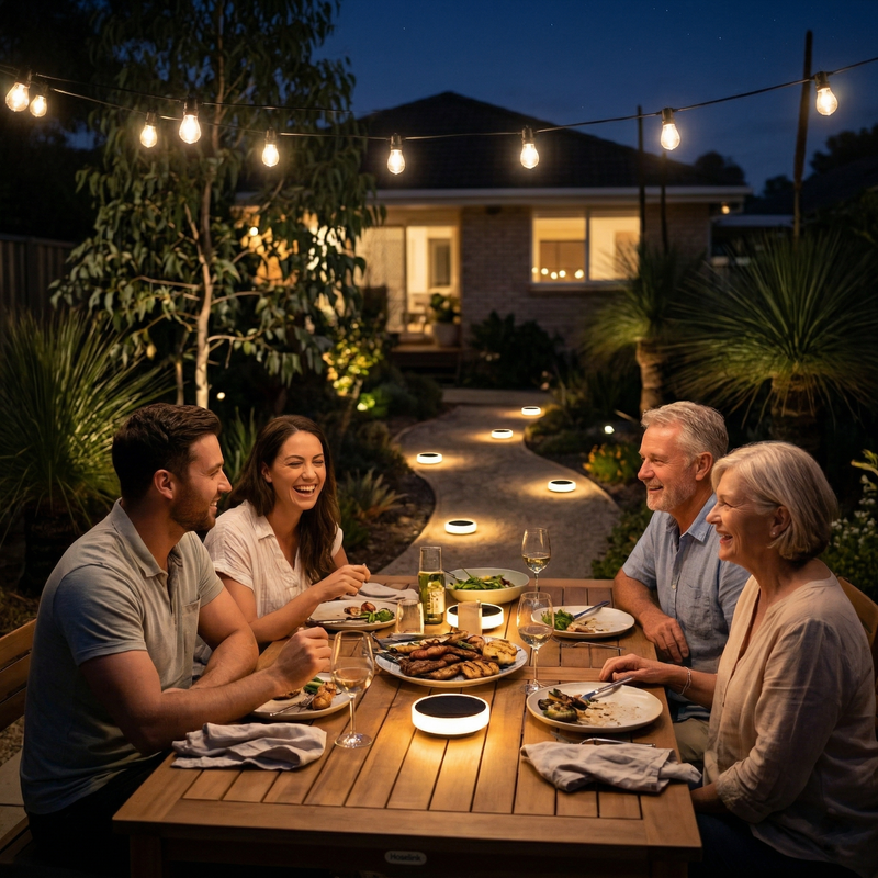Niteo Round In-Ground Solar Lights, 4-Pack