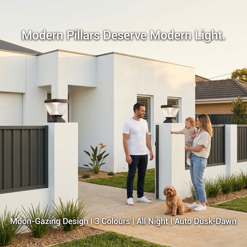Nexi Solar Pillar Light Moon Design, 3 Colours