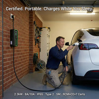 Zorix Portable EV Charger 2.3kW Type 2, SAA Plug