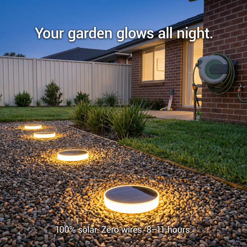Niteo Round In-Ground Solar Lights, 4-Pack