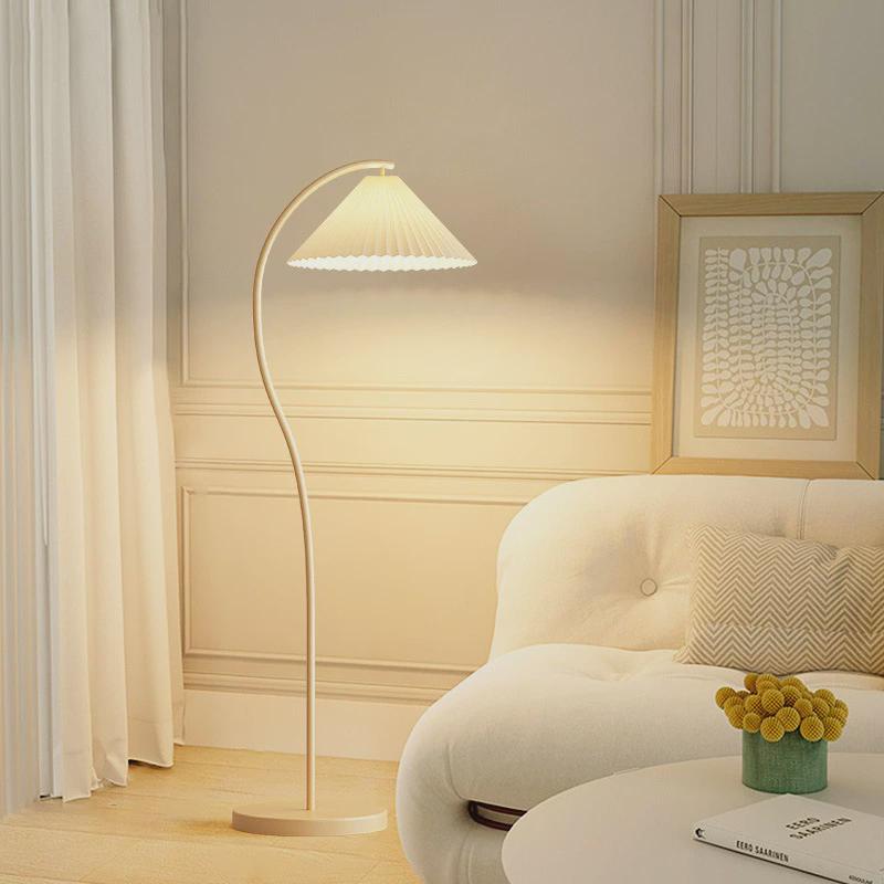 Vuron Pleated Floor Lamp Butter Yellow, Eye-Safe