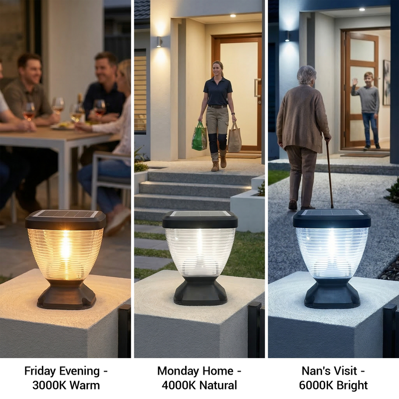 Nexi Solar Pillar Light Moon Design, 3 Colours