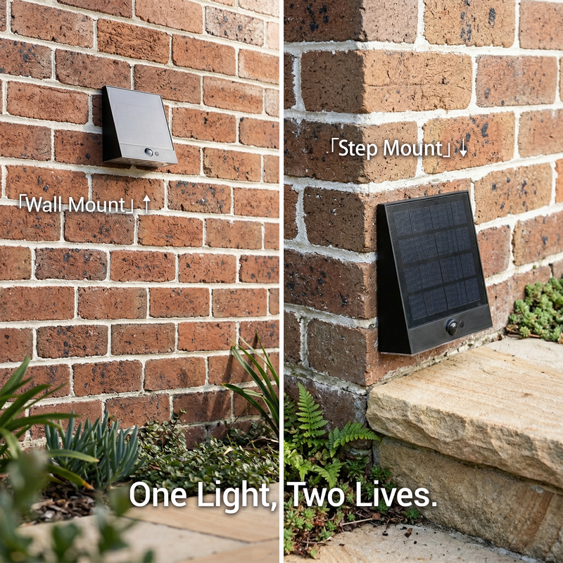 Taurus Solar Wall & Step Light, Dual Mount