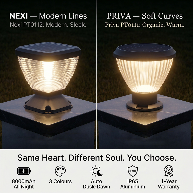 Nexi Solar Pillar Light Moon Design, 3 Colours