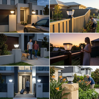 Nexi Solar Pillar Light Moon Design, 3 Colours