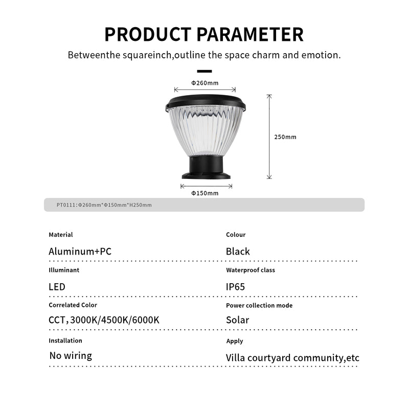 Priva Solar Pillar Light Pumpkin, 3 Colour Modes