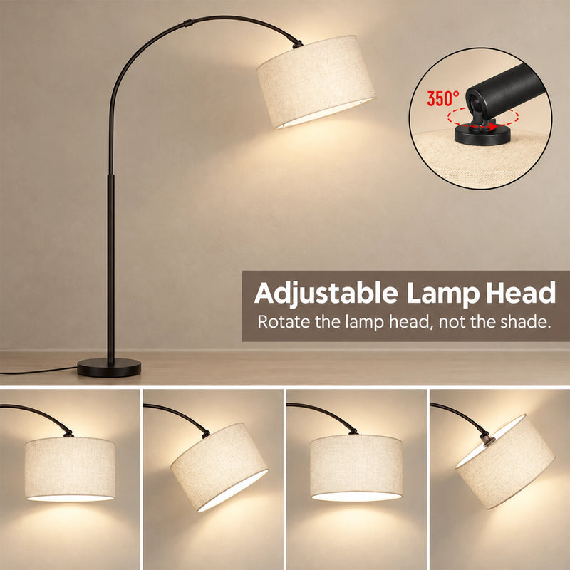 Exon Indoor Arc Floor Lamp FL070 | Adjustable Height & 3-Colour