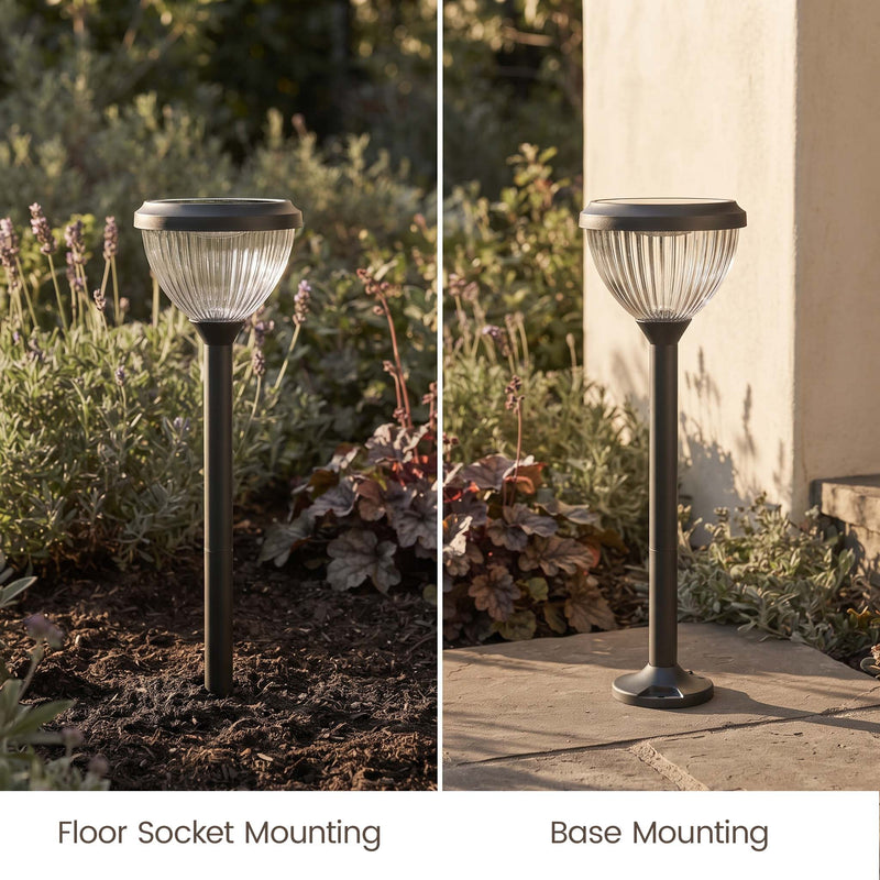Goya PT0301 solar pathway light with ground spike and screw base mounting options