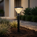 Verta PT0302 solar garden light illuminating a landscaped garden path