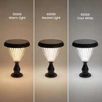 Verta PT0302 solar garden light with 3000K, 4000K and 6000K colour temperatures