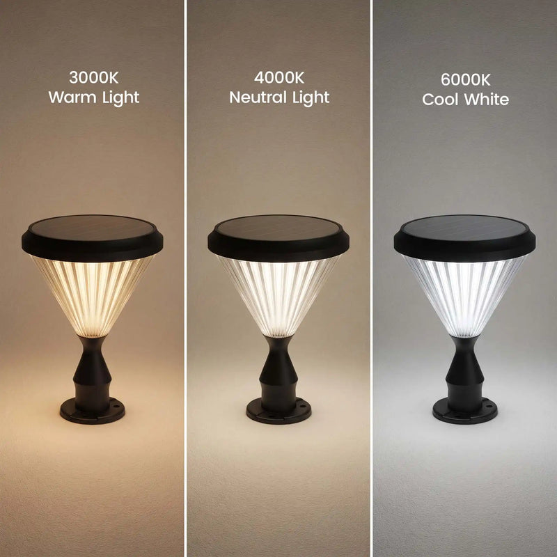 Verta PT0302 solar garden light with 3000K, 4000K and 6000K colour temperatures