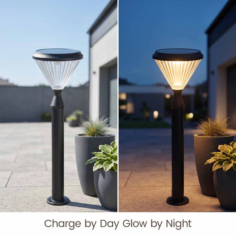 Verta PT0302 solar garden light charging by day and automatically glowing at night