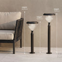 Verta PT0302 solar garden light shown in 500mm and 750mm height configurations