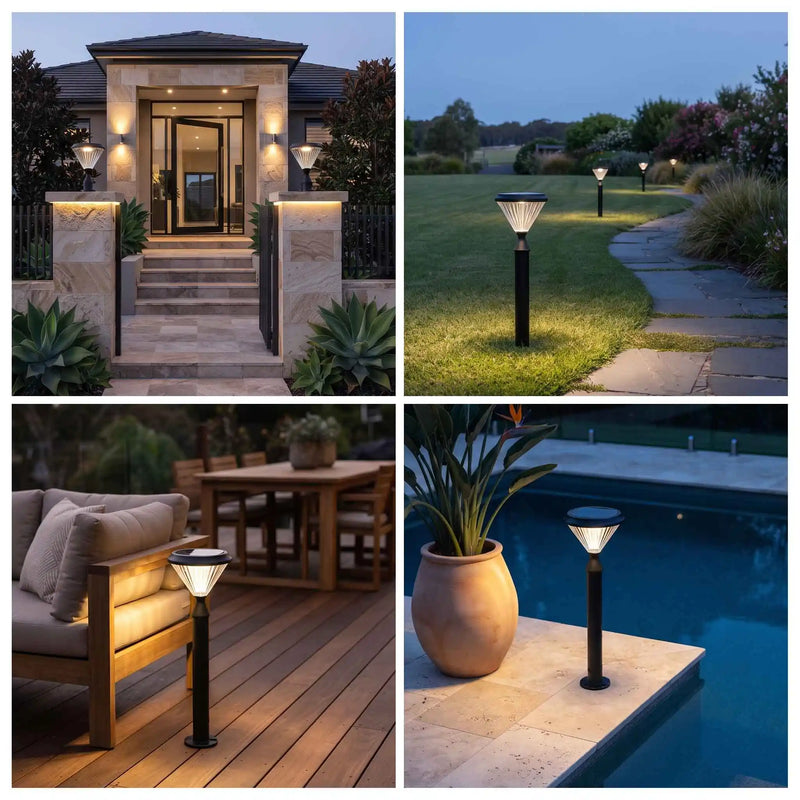 Verta PT0302 solar garden lights for entrances, lawns, decks and poolside areas