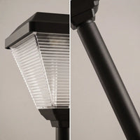 Close-up of Striva PT0303 solar lawn light shade and black body