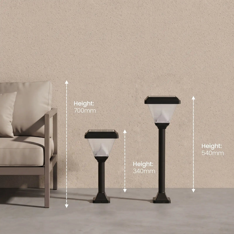 Striva PT0303 adjustable solar lawn light with 340mm and 540mm setups