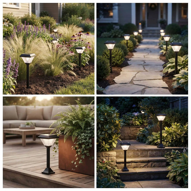 Striva PT0303 solar lawn light with modern square lamp design