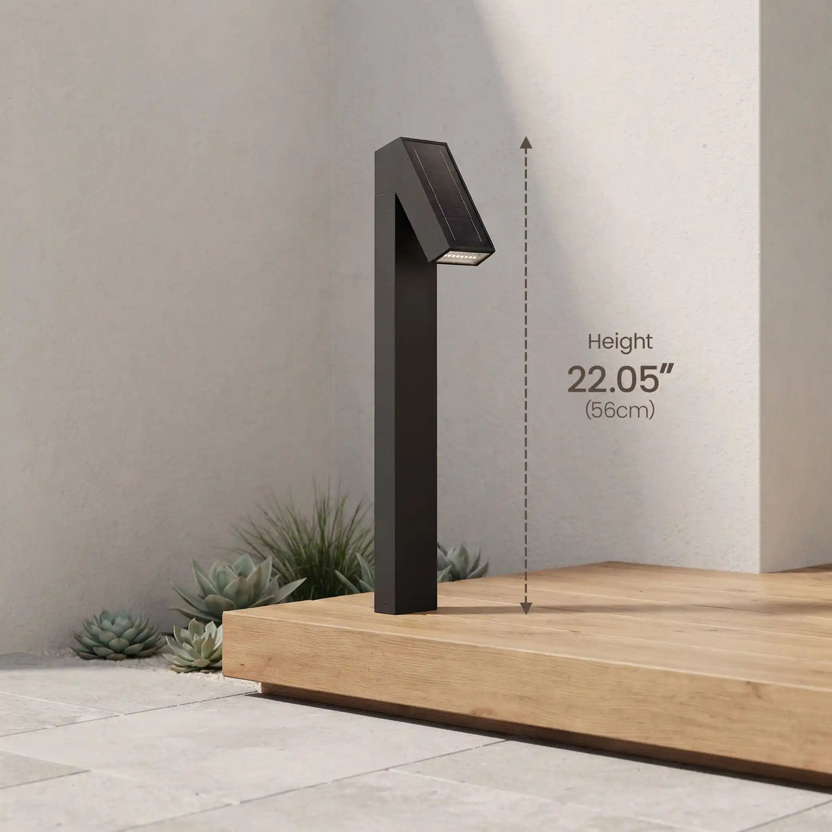 PT0723 solar pathway light with 56cm height for garden, pathway and deck installation