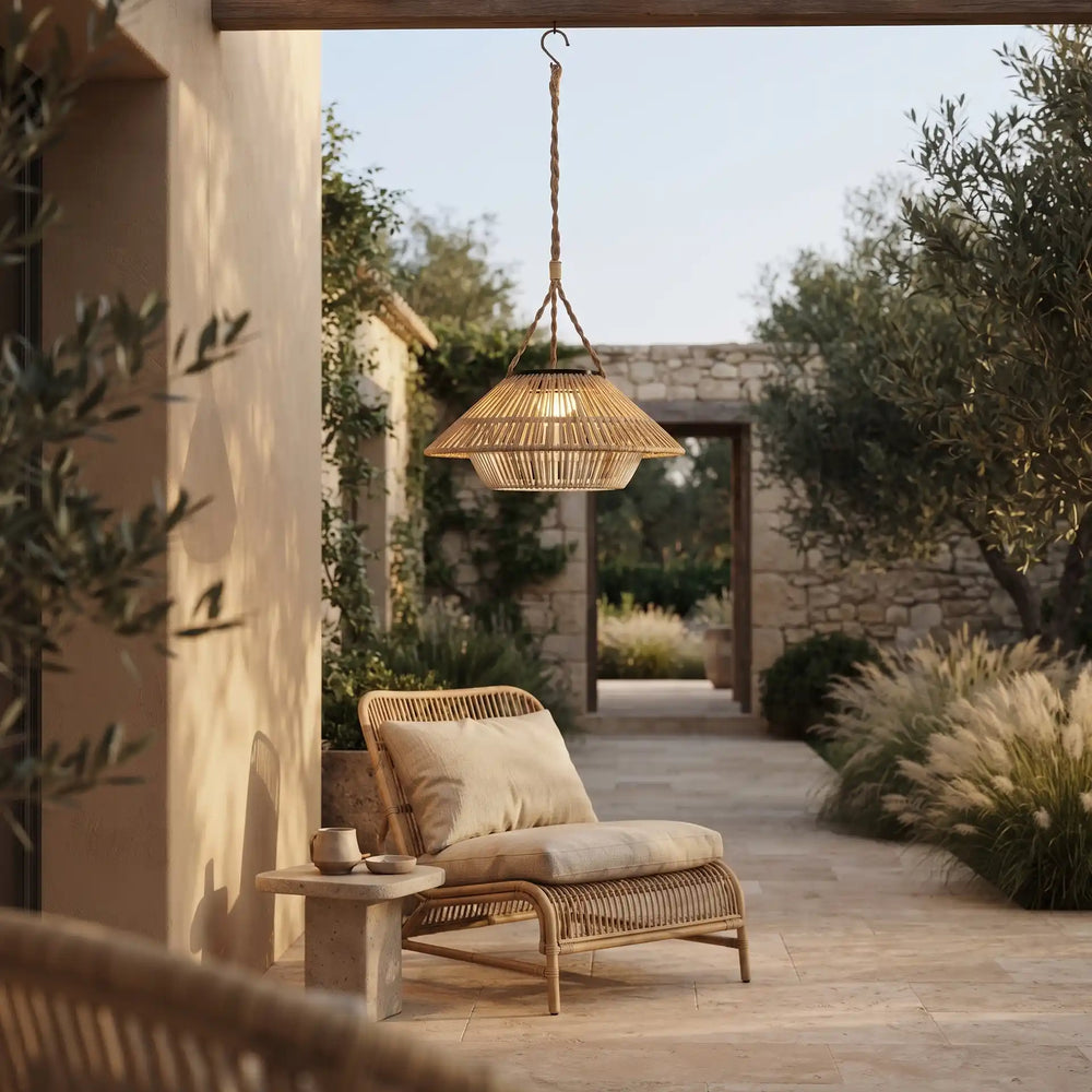Solar Rattan Lights — HAIKU Handwoven