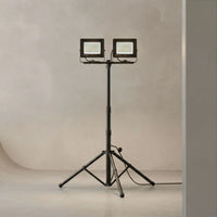 E027EI twin-head LED work light with adjustable tripod stand