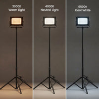 E027EI tri-colour LED work light with 3000K warm, 4000K neutral and 6500K cool white light