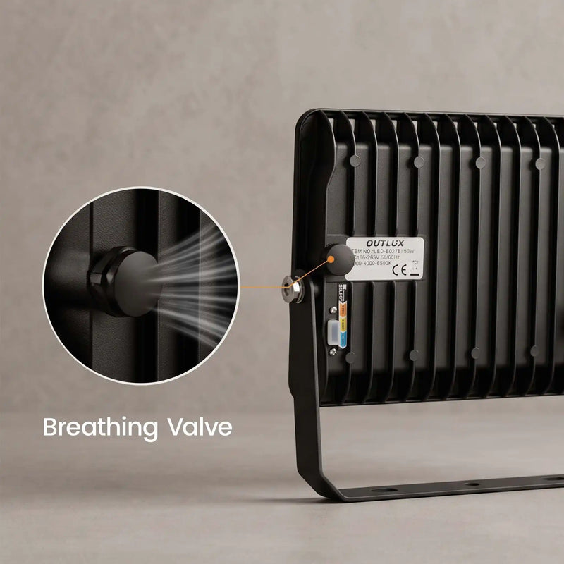 E027EI LED work light integrated anti-fog breather valve detail