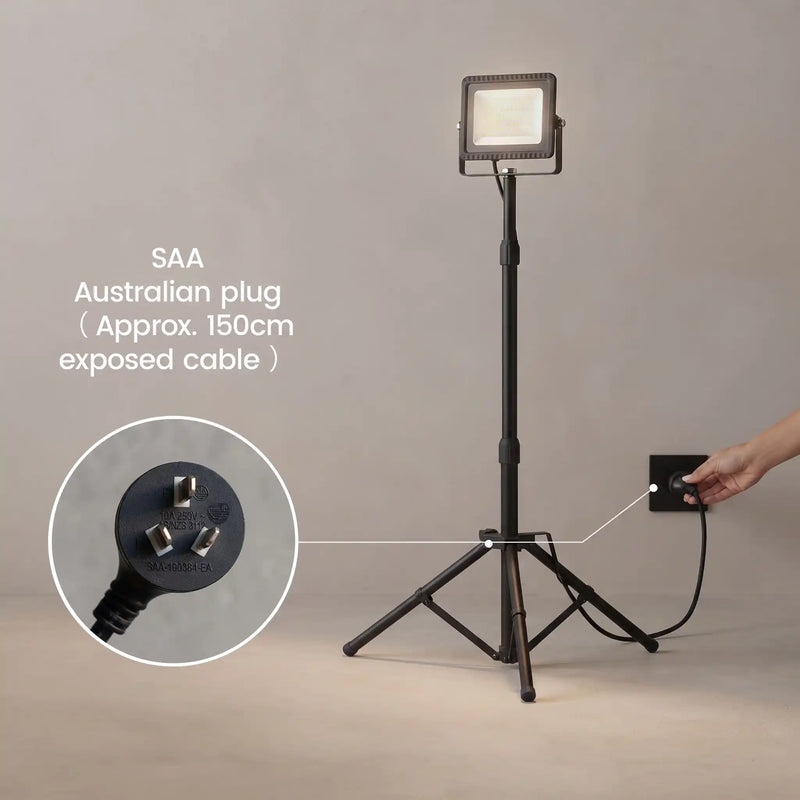 E027EI LED work light with tripod and SAA Australian plug with 150cm cable